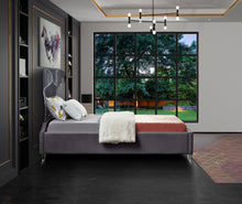 Load image into Gallery viewer, Ghost Grey Velvet Twin Bed