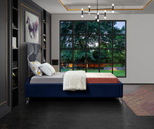 Load image into Gallery viewer, Ghost Navy Velvet Twin Bed