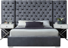 Load image into Gallery viewer, Grande Grey Velvet King Bed (3 Boxes)