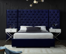 Load image into Gallery viewer, Grande Navy Velvet King Bed (3 Boxes)