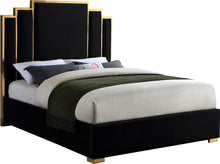 Load image into Gallery viewer, Hugo Black Velvet King Bed