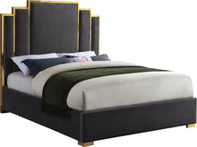 Load image into Gallery viewer, Hugo Grey Velvet King Bed
