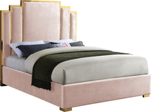 Load image into Gallery viewer, Hugo Pink Velvet King Bed