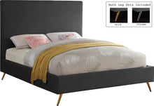 Load image into Gallery viewer, Jasmine Grey Velvet King Bed