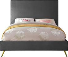 Load image into Gallery viewer, Jasmine Grey Velvet Full Bed
