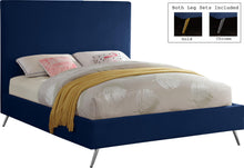 Load image into Gallery viewer, Jasmine Navy Velvet Queen Bed