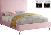 Load image into Gallery viewer, Jasmine Pink Velvet Queen Bed