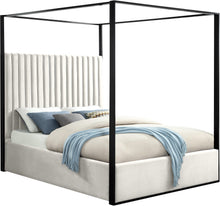 Load image into Gallery viewer, Jax Cream Velvet Queen Bed