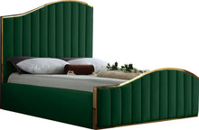 Load image into Gallery viewer, Jolie Green Velvet Queen Bed (3 Boxes)