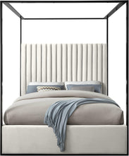 Load image into Gallery viewer, Jax Cream Velvet Queen Bed