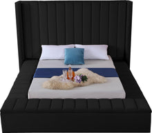 Load image into Gallery viewer, Kiki Black Velvet King Bed (3 Boxes)