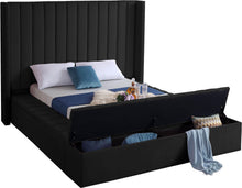 Load image into Gallery viewer, Kiki Black Velvet Full Bed (3 Boxes)
