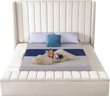 Load image into Gallery viewer, Kiki Cream Velvet Queen Bed (3 Boxes)