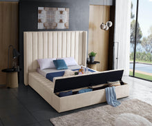 Load image into Gallery viewer, Kiki Cream Velvet Queen Bed (3 Boxes)