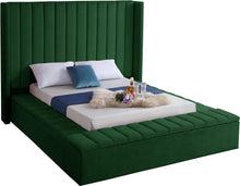 Load image into Gallery viewer, Kiki Green Velvet Queen Bed (3 Boxes)