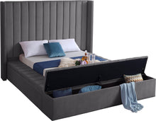 Load image into Gallery viewer, Kiki Grey Velvet Full Bed (3 Boxes)