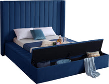 Load image into Gallery viewer, Kiki Navy Velvet King Bed (3 Boxes)
