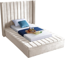 Load image into Gallery viewer, Kiki Cream Velvet Twin Bed (3 Boxes)
