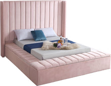 Load image into Gallery viewer, Kiki Pink Velvet Queen Bed (3 Boxes)