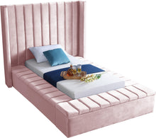 Load image into Gallery viewer, Kiki Pink Velvet Twin Bed (3 Boxes)