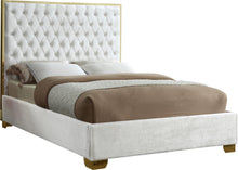 Load image into Gallery viewer, Lana White Velvet Queen Bed