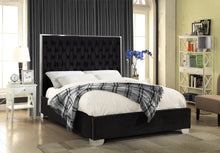 Load image into Gallery viewer, Lexi Black Velvet Full Bed
