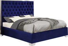 Load image into Gallery viewer, Lexi Navy Velvet Queen Bed