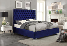 Load image into Gallery viewer, Lexi Navy Velvet Full Bed