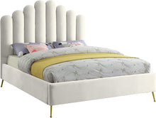 Load image into Gallery viewer, Lily Cream Velvet Queen Bed