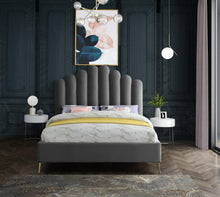 Load image into Gallery viewer, Lily Grey Velvet Full Bed