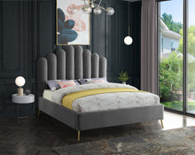 Load image into Gallery viewer, Lily Grey Velvet Full Bed