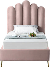 Load image into Gallery viewer, Lily Pink Velvet Twin Bed