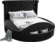 Load image into Gallery viewer, Luxus Black Velvet Queen Bed (3 Boxes)
