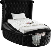 Load image into Gallery viewer, Luxus Black Velvet Twin Bed (3 Boxes)