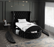 Load image into Gallery viewer, Luxus Black Velvet Twin Bed (3 Boxes)