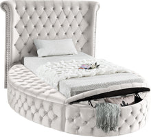Load image into Gallery viewer, Luxus Cream Velvet Twin Bed (3 Boxes)