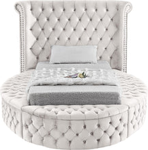 Load image into Gallery viewer, Luxus Cream Velvet Twin Bed (3 Boxes)