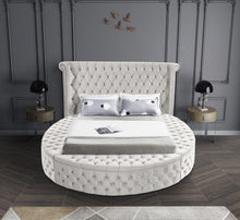 Load image into Gallery viewer, Luxus Cream Velvet Queen Bed (3 Boxes)