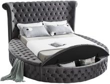 Load image into Gallery viewer, Luxus Grey Velvet King Bed (3 Boxes)