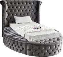 Load image into Gallery viewer, Luxus Grey Velvet Twin Bed (3 Boxes)