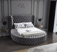 Load image into Gallery viewer, Luxus Grey Velvet Queen Bed (3 Boxes)