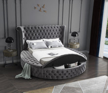 Load image into Gallery viewer, Luxus Grey Velvet Queen Bed (3 Boxes)