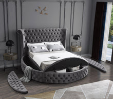 Load image into Gallery viewer, Luxus Grey Velvet King Bed (3 Boxes)