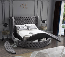 Load image into Gallery viewer, Luxus Grey Velvet Queen Bed (3 Boxes)