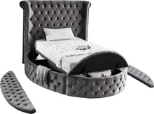 Load image into Gallery viewer, Luxus Grey Velvet Twin Bed (3 Boxes)