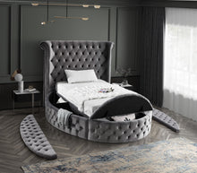 Load image into Gallery viewer, Luxus Grey Velvet Twin Bed (3 Boxes)