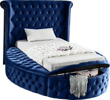 Load image into Gallery viewer, Luxus Navy Velvet Twin Bed (3 Boxes)