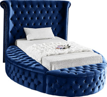 Load image into Gallery viewer, Luxus Navy Velvet Twin Bed (3 Boxes)