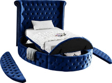 Load image into Gallery viewer, Luxus Navy Velvet Twin Bed (3 Boxes)