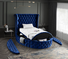 Load image into Gallery viewer, Luxus Navy Velvet Twin Bed (3 Boxes)